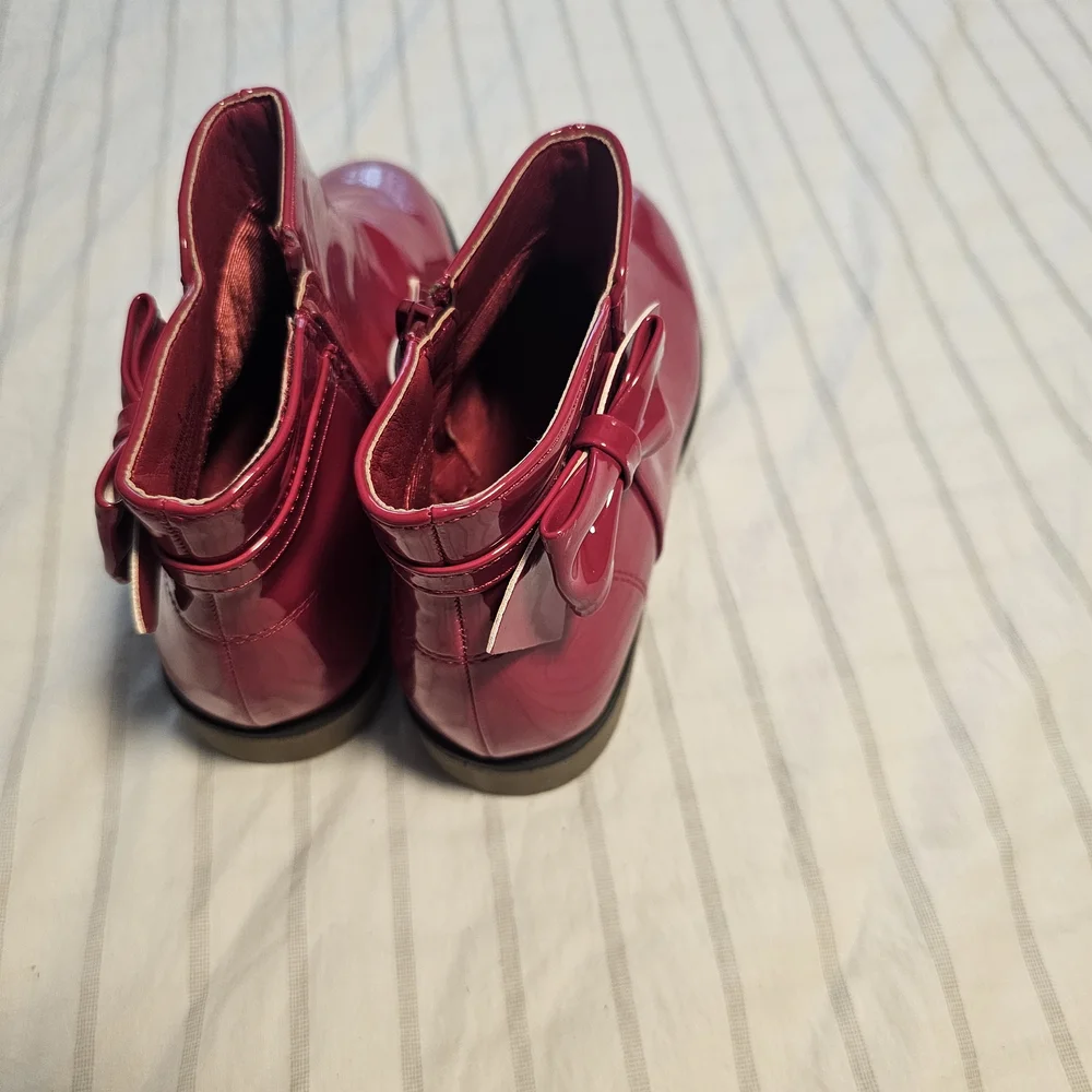 Gymboree Girls Glossy Red Ankle Booties - Picture 5 of 5